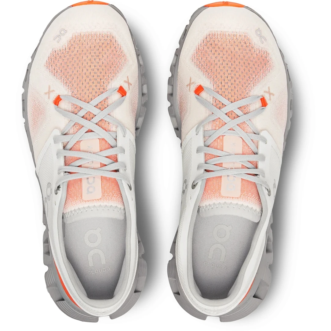 On Running On Cloud X 3 Women Running Shoe - Ivory & Alloy 4 On Running On Cloud X 3 Women Running Shoe - Ivory & Alloy - Image 4