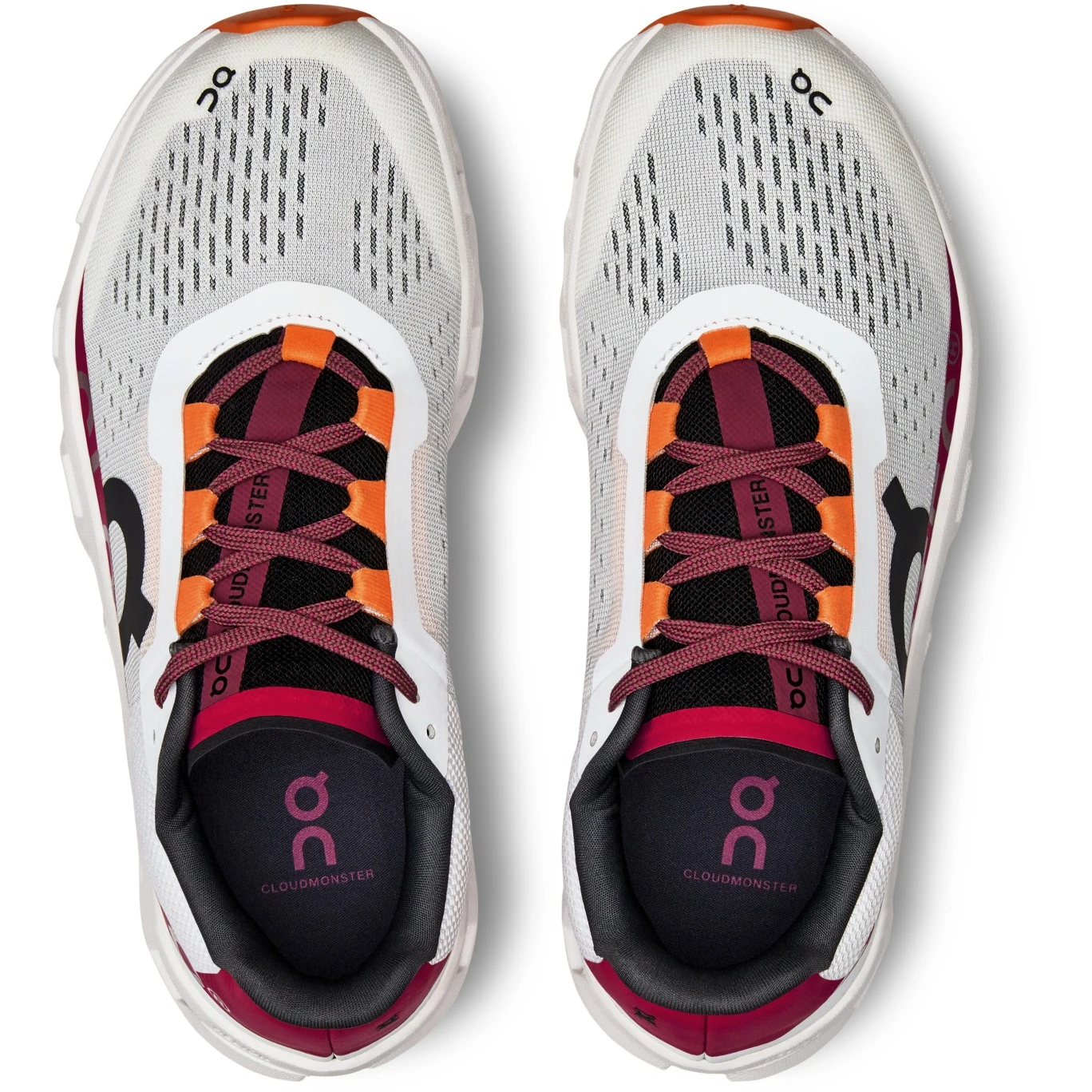 On Running On Cloudmonster Women's Running Shoes - Undyed-White & Aurora 5 On Running On Cloudmonster Women's Running Shoes - Undyed-White & Aurora - Image 5