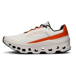 On Running On Cloudmonster Women's Running Shoes - Undyed-White & Flame -On Running on cloudmonster women running shoe undyed white flame 5 1531428